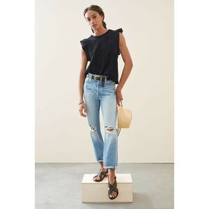 NEW ANTHROPOLOGIE X EDWIN Sz 29 TASH STRAIGHT LEG RELAXED JEANS SURRENDER BLUE